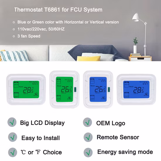 110 V 220 V Honeywell Digitale Regolatore di Temperatura di Raffreddamento della Stanza Termostato Fan Coil T6861 per Aria Condizionata Centrale